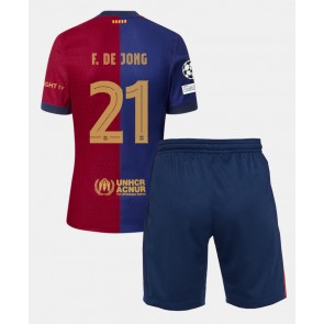 Barcelona Frenkie de Jong #21 Replika Babytøj Hjemmebanesæt Børn 2024-25 Kortærmet (+ Korte bukser)